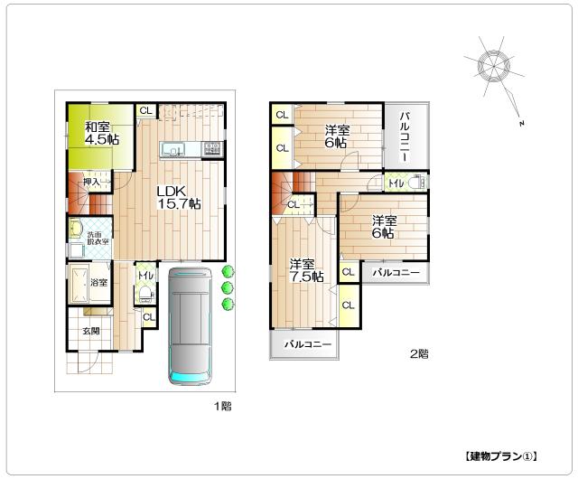 【建物プラン①】|尼崎市塚口本町6 売土地