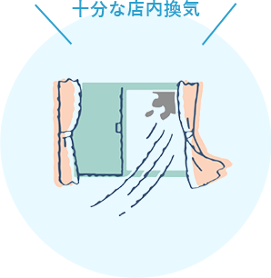 十分な店内換気の画像